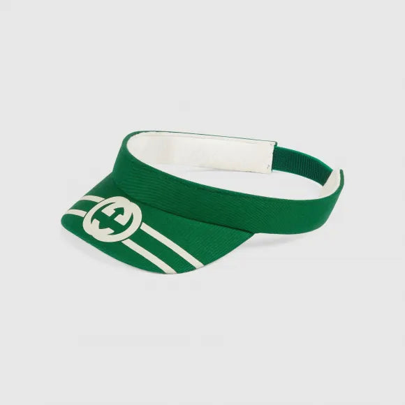 Gorra con visera elástica Gucci verde