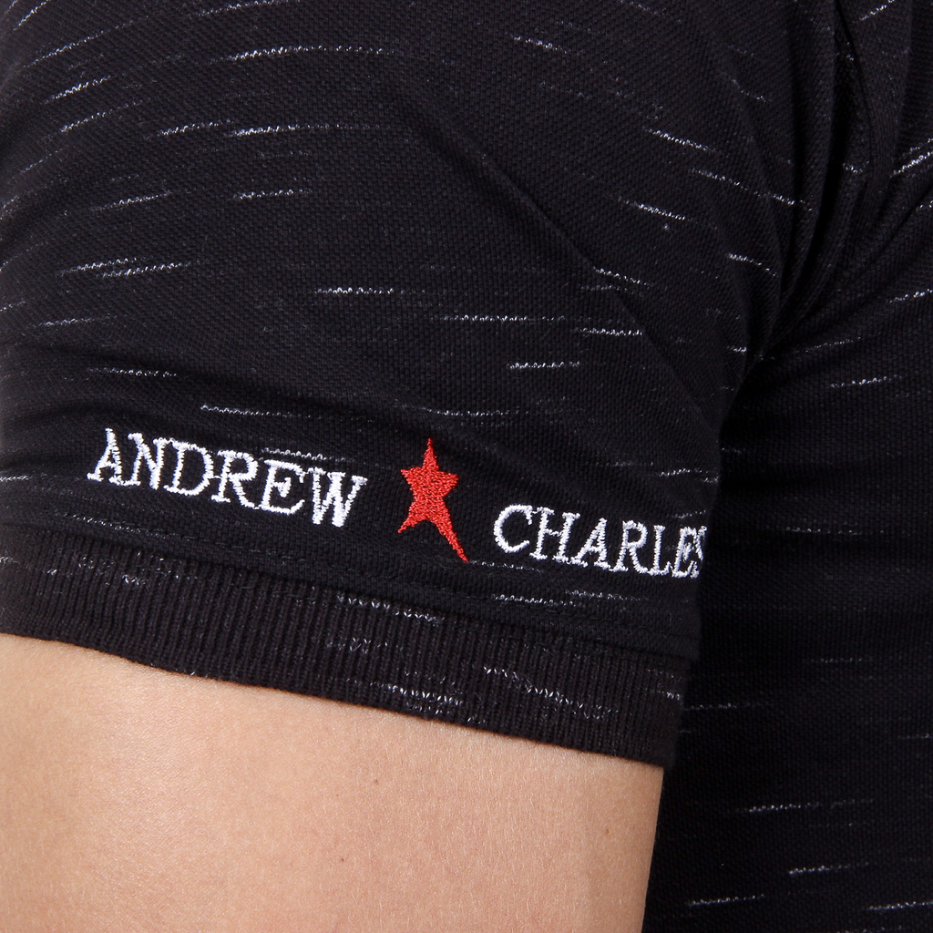 Andrew Charles Mens Polo Short Sleeves Black RYAN