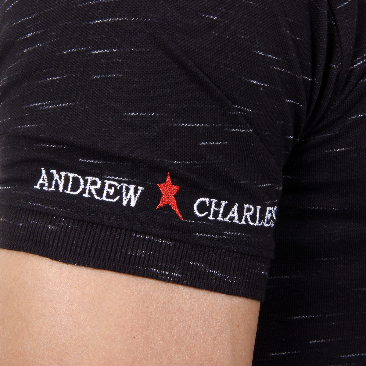 Andrew Charles Mens Polo Short Sleeves Black RYAN