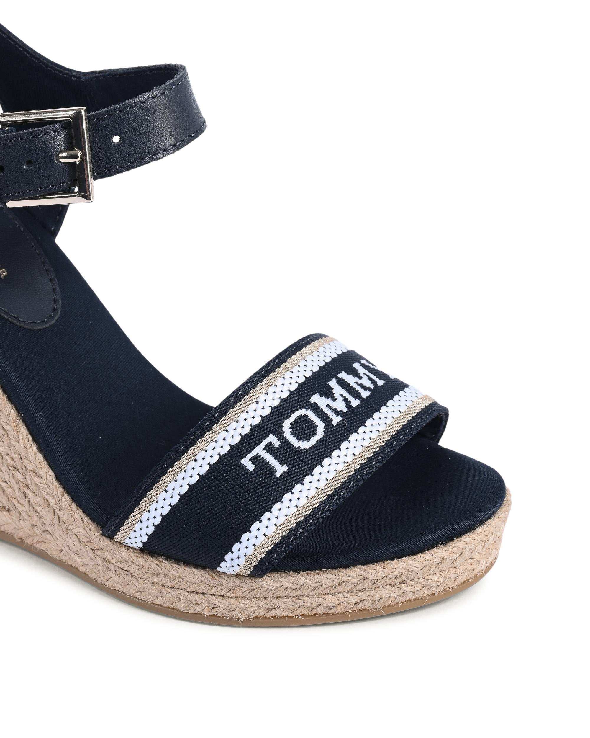 Tommy Hilfiger - Sandalias de cuña para mujer, color azul, FW0FW08046DW6