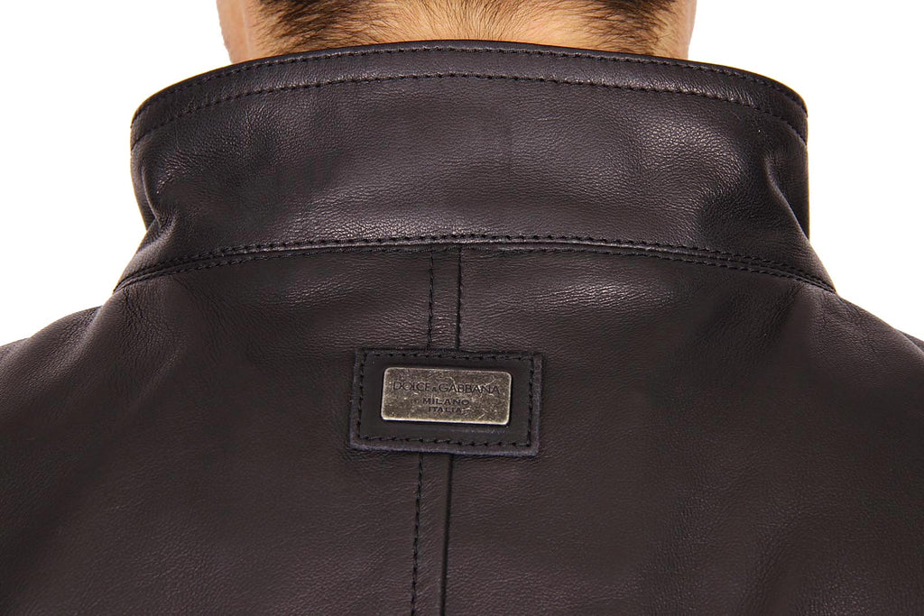 Chaqueta de cuero Dolce & Gabbana para hombre G9EN2L FUL3A N0000