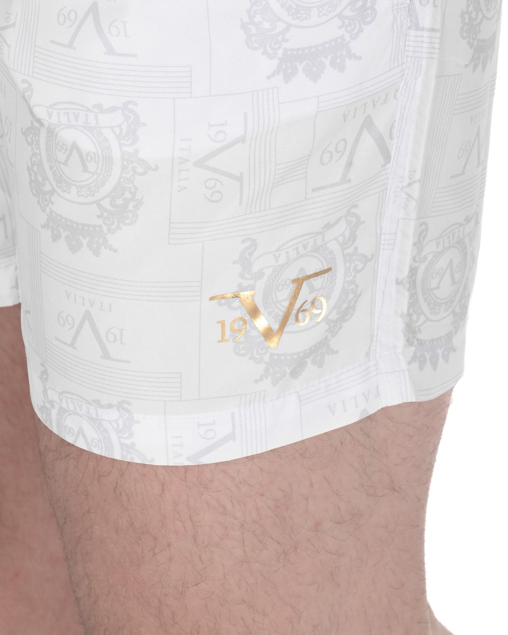 19V69 Italia Mens Swimwear Trunk VSC1MBM10 WHITE