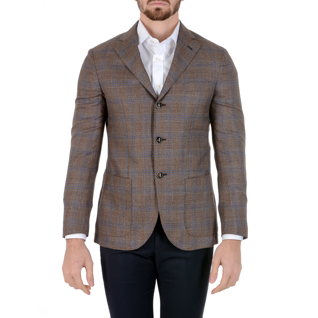 Chaqueta Barba Napoli para hombre de manga larga a cuadros