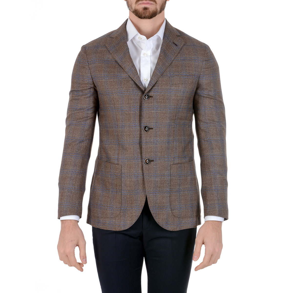 Chaqueta Barba Napoli para hombre de manga larga a cuadros