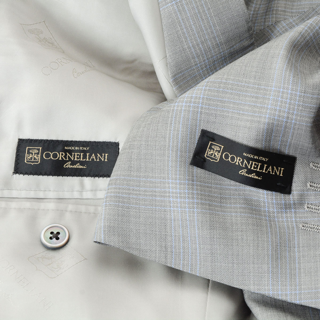 Corneliani Mens Suit Long Sleeves Grey Super 150's
