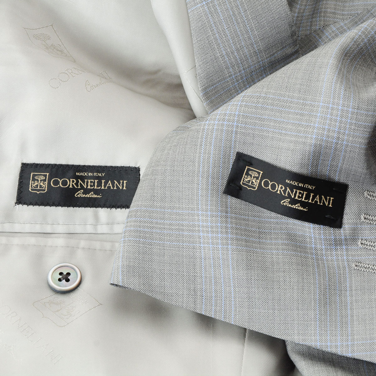 Corneliani Mens Suit Long Sleeves Grey Super 150's