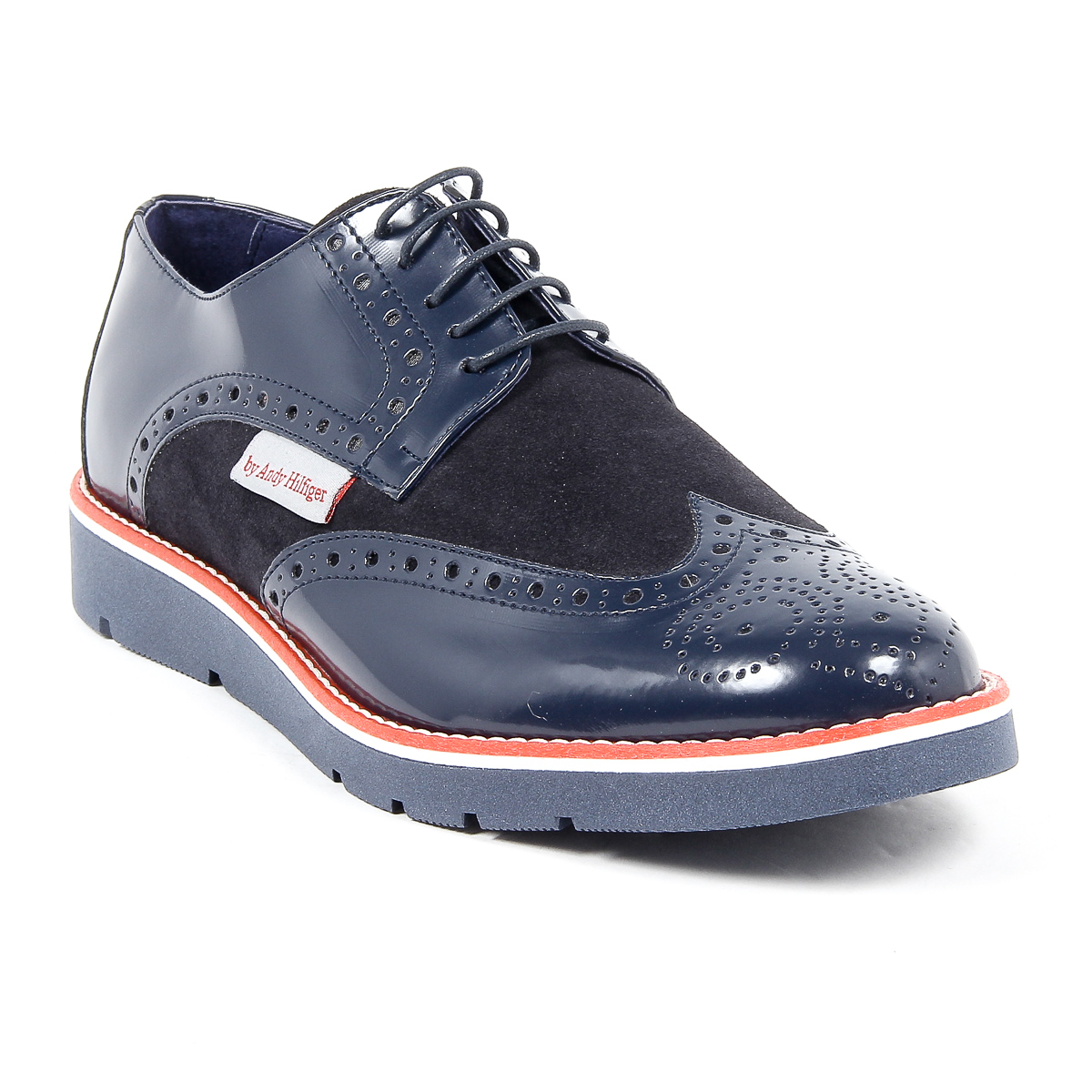 Andrew Charles Zapato Oxford Brogue para hombre 914 ABRASIVATO CAMOSCIO BLEU