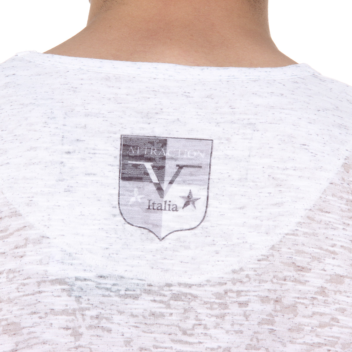 V 1969 Italia Mens T-shirt Short Sleeves V-Neck White ALEXANDER