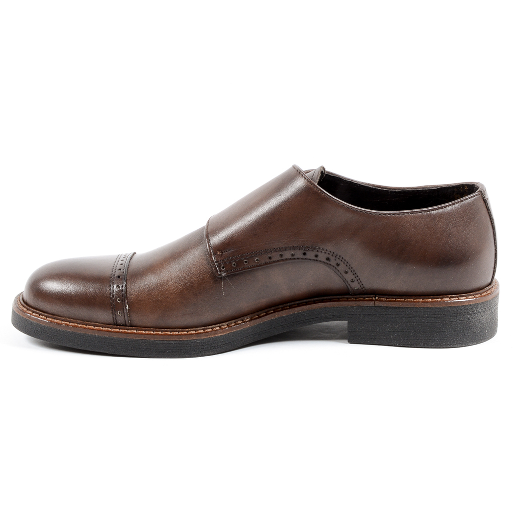 Andrew Charles Mens Monk Strap Shoe Brown KURT