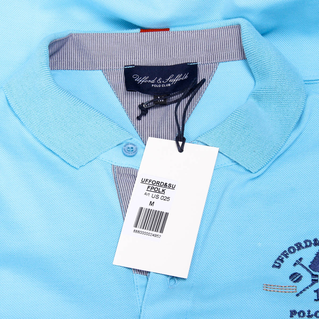 Polo Ufford & Suffolk Polo Club para hombre, manga corta, US025, azul