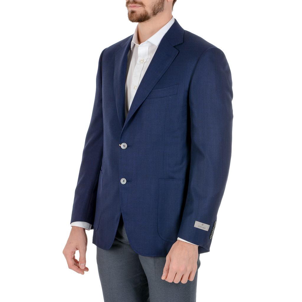 Chaqueta Canali para hombre de manga larga azul