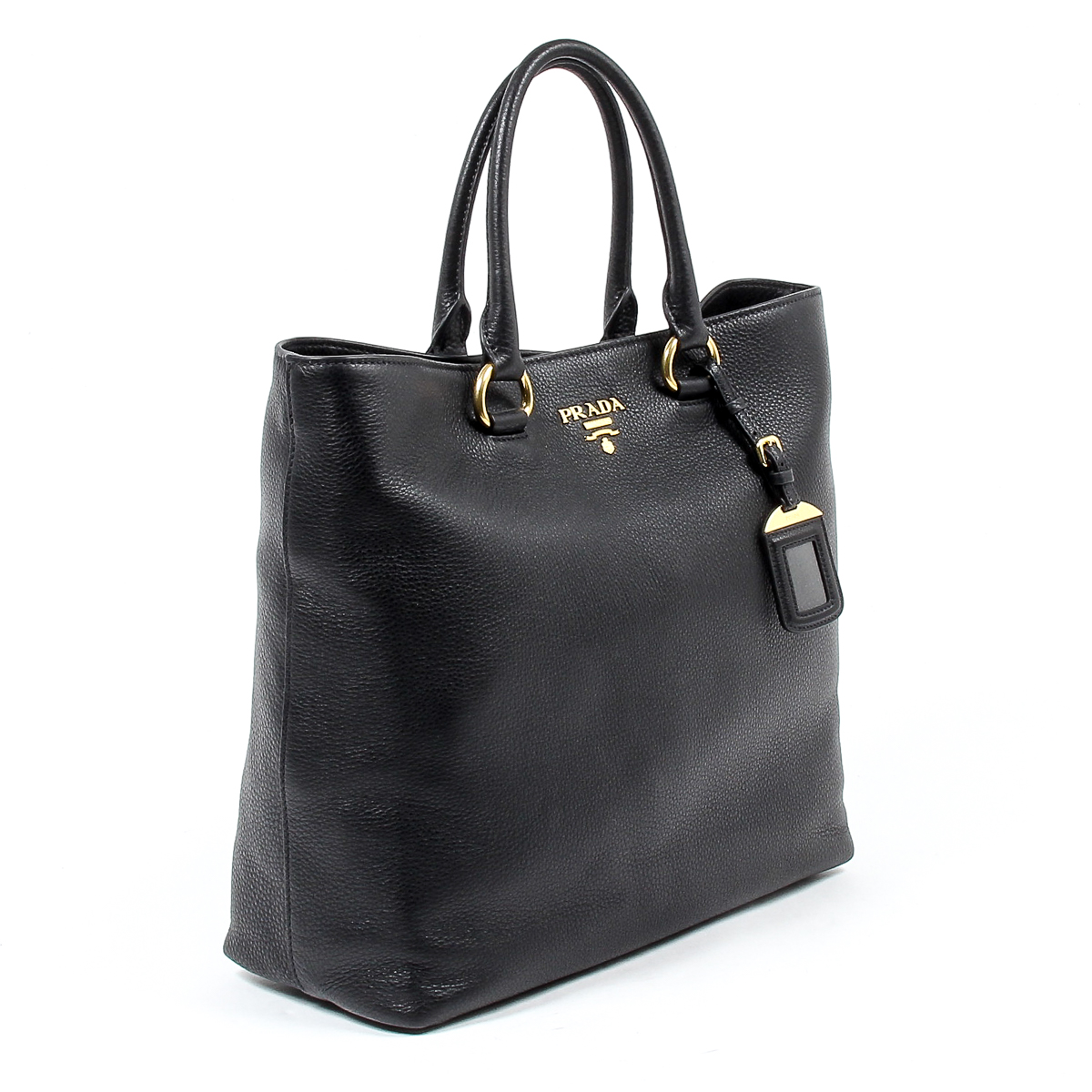 Bolso shopper Prada Vitello Phenix de piel negro