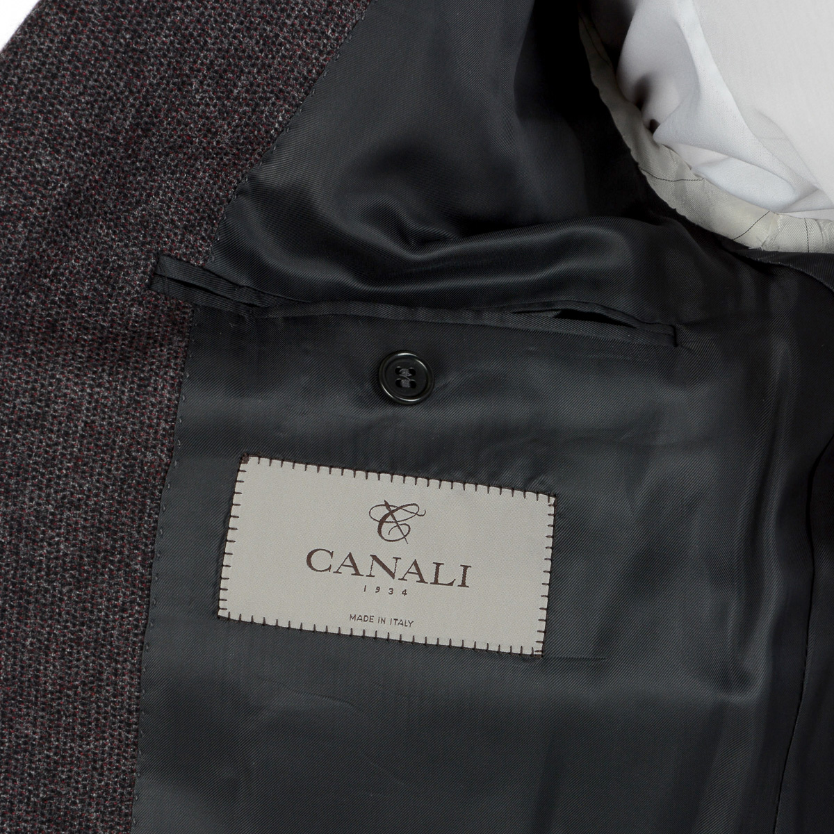 Chaqueta Canali para hombre de manga larga gris oscuro