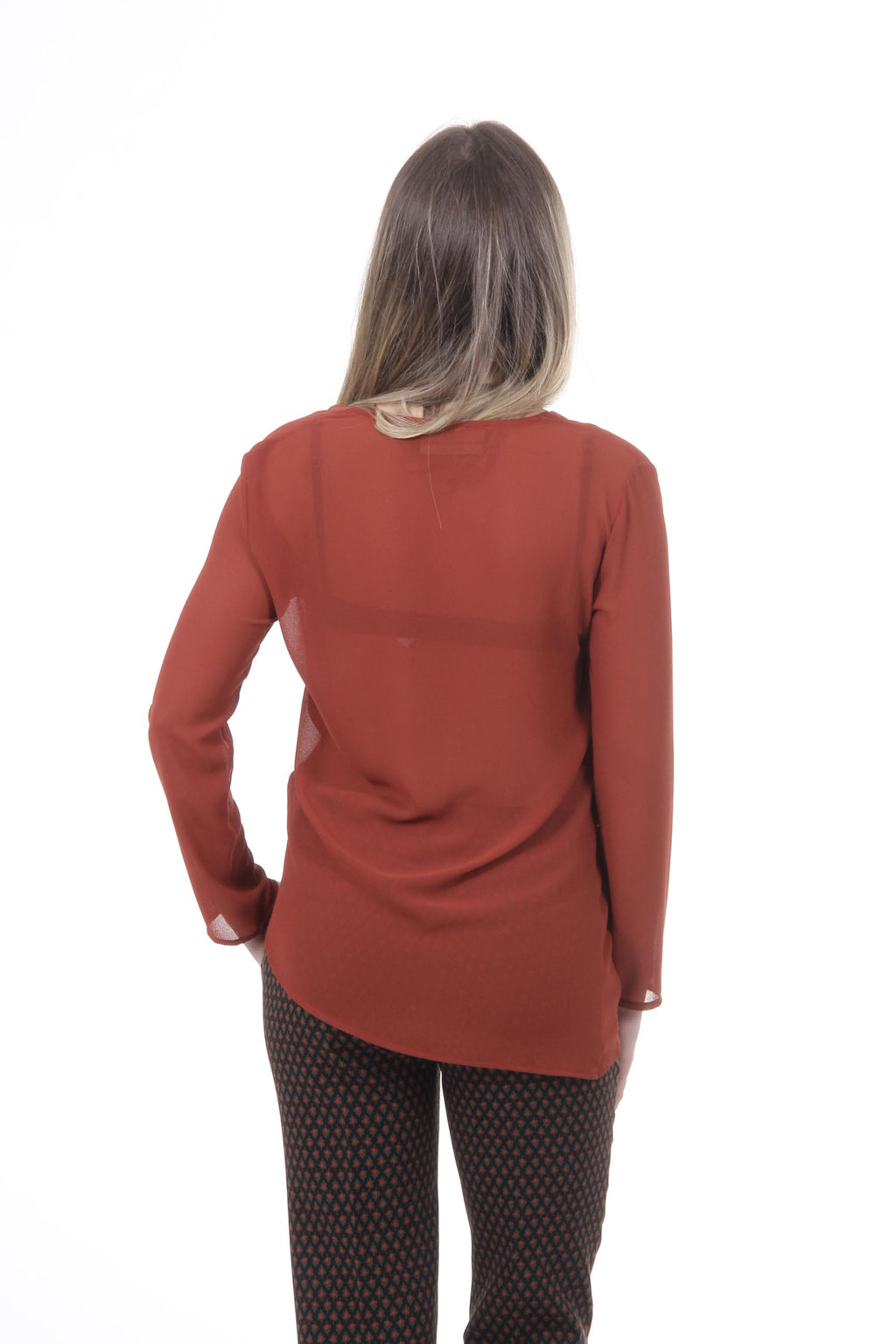 Camisa Mujer V 1969 Italia CAMICIA BASILEA TESS. GEORGETTE MATTON