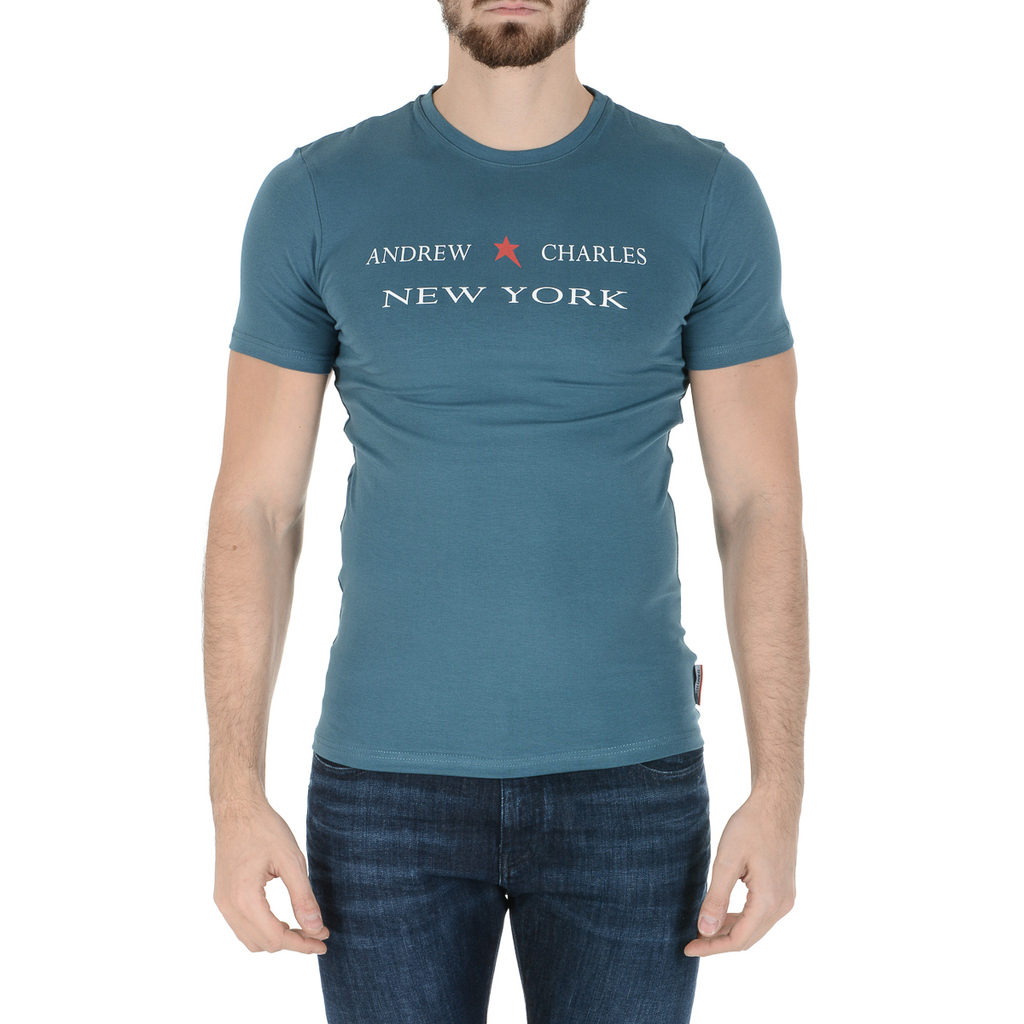 Camiseta Andrew Charles para hombre, manga corta, cuello redondo, verde, KEITA