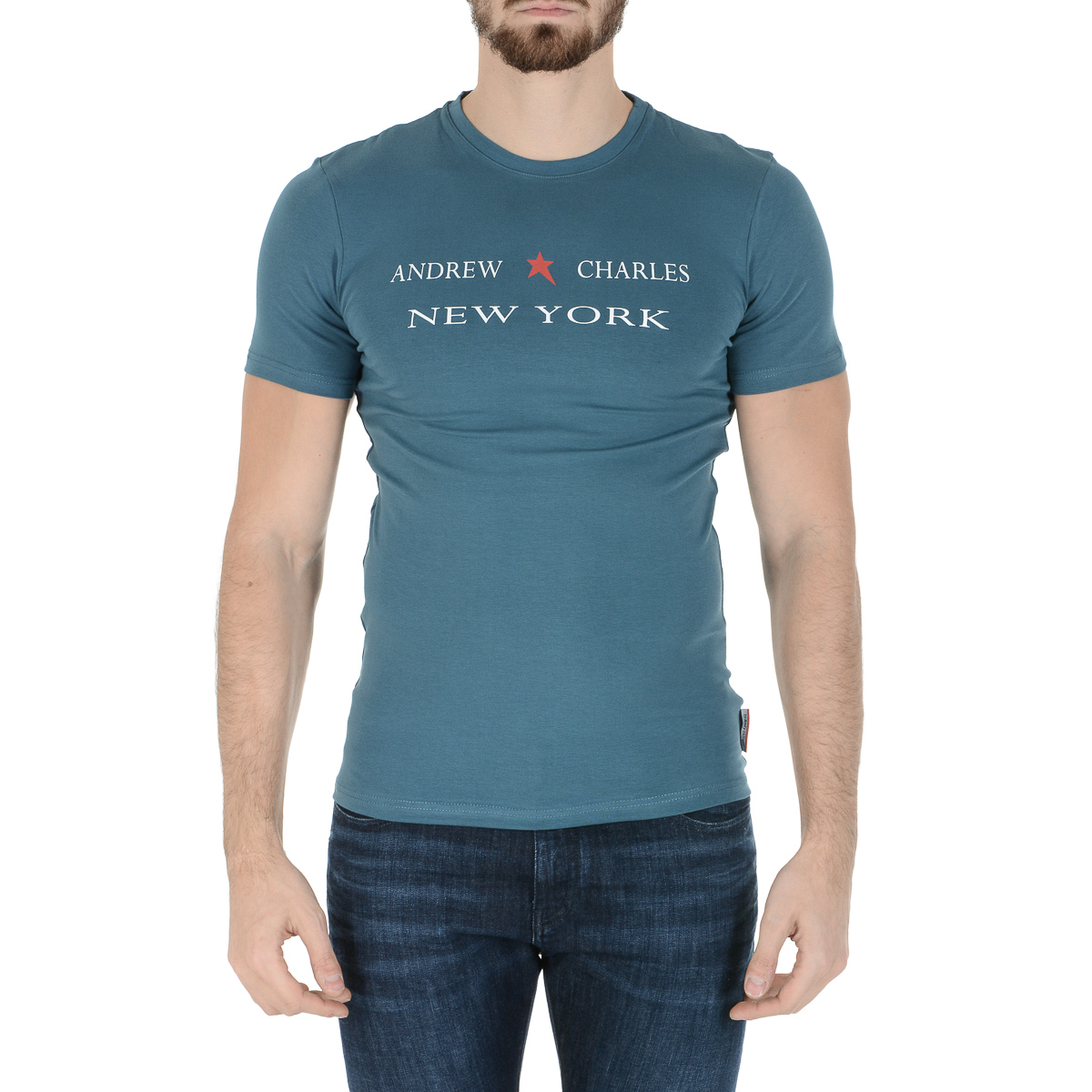 Camiseta Andrew Charles para hombre, manga corta, cuello redondo, verde, KEITA