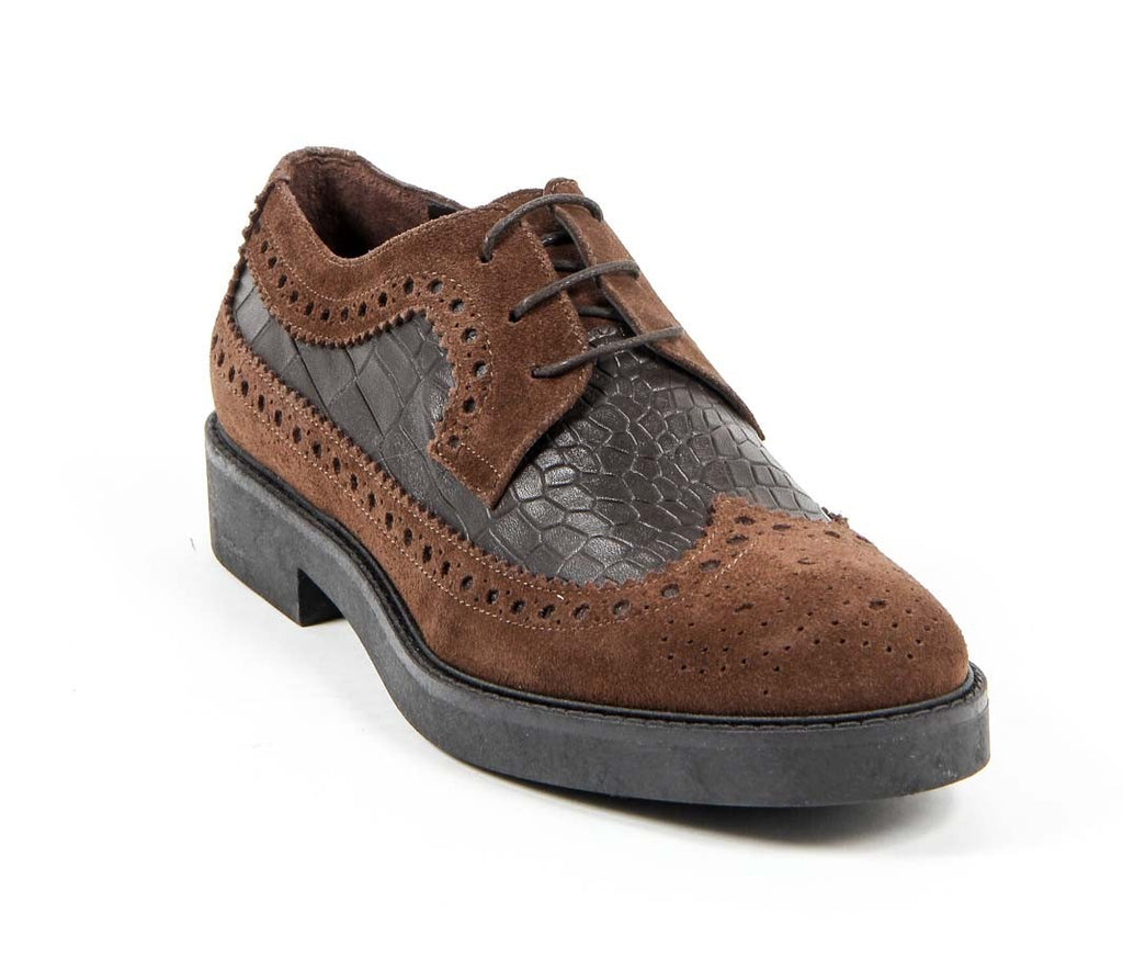 V 1969 Italia Zapato Brogue para Mujer B1670 VELOUR COCCO T. MORO