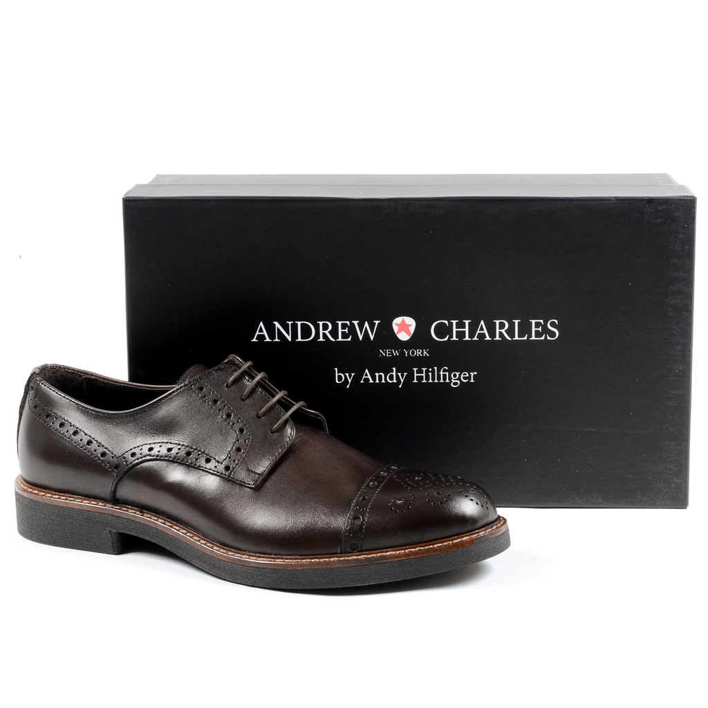 Andrew Charles Mens Brogue Shoe Brown LOU