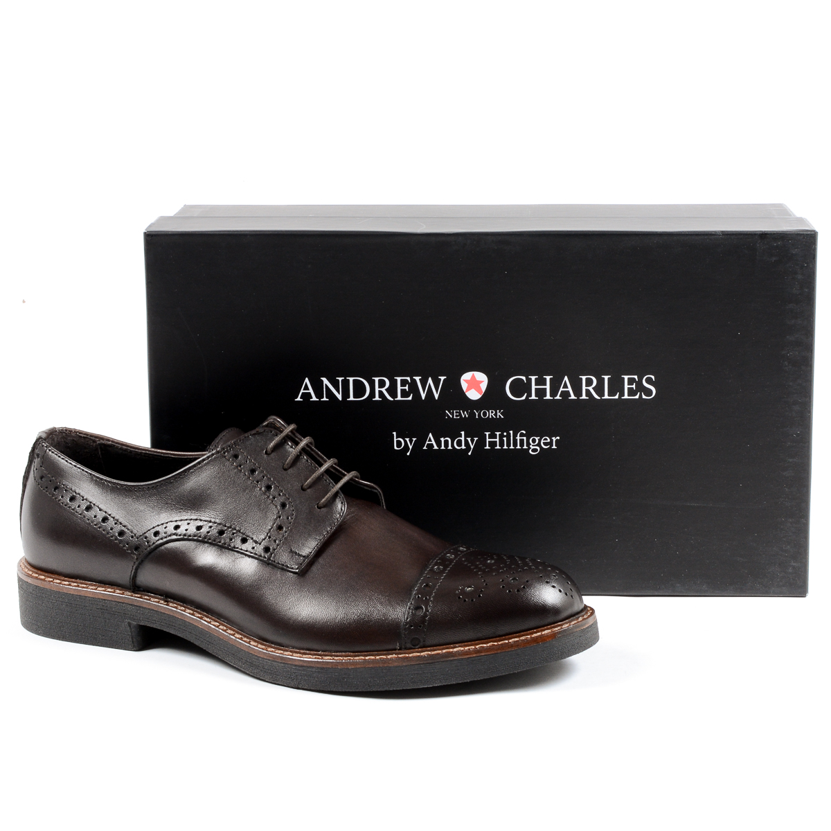 Andrew Charles Mens Brogue Shoe Brown LOU