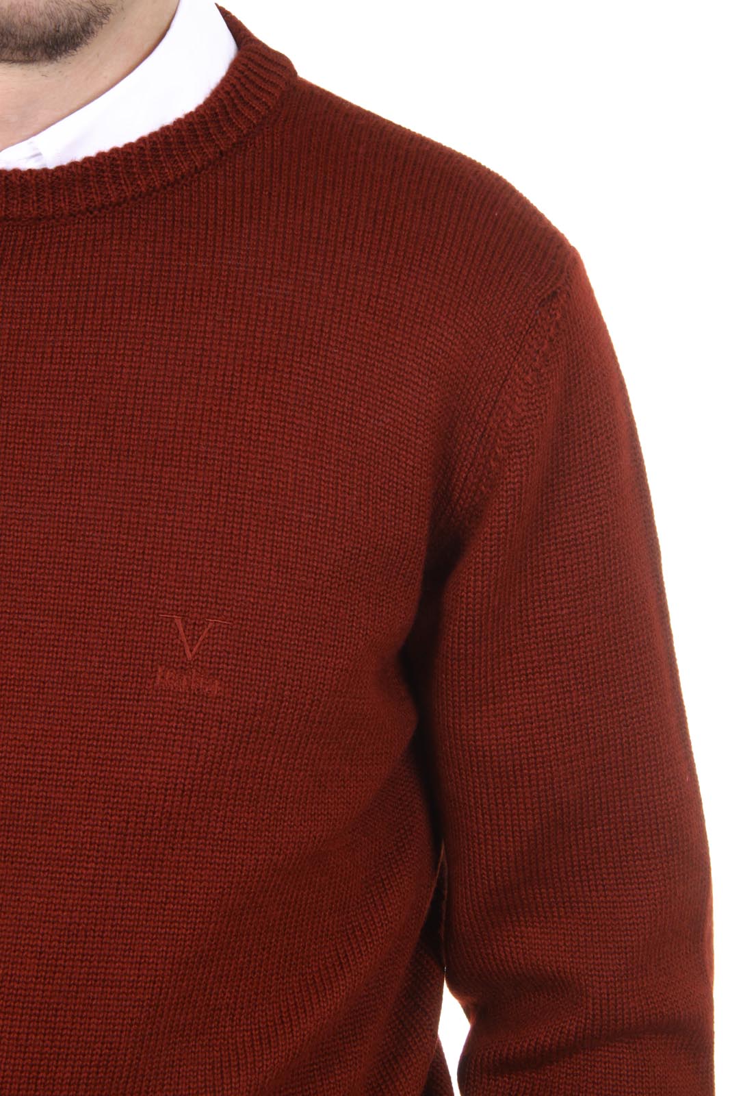 Suéter de cuello redondo para hombre V 1969 Italia 9802 GIROCOLLO BORDEAUX