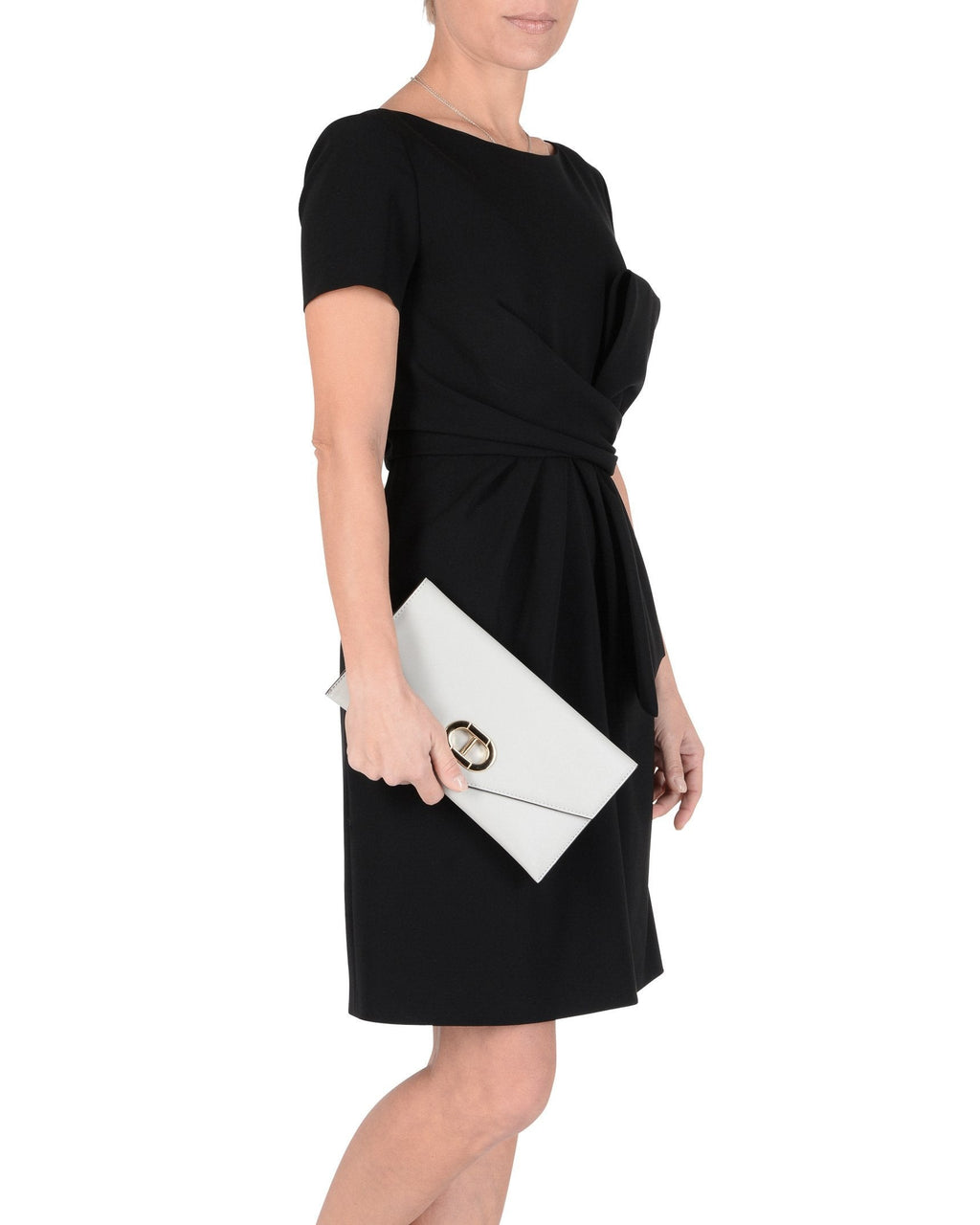 Cartera de piel tipo sobre - Gris