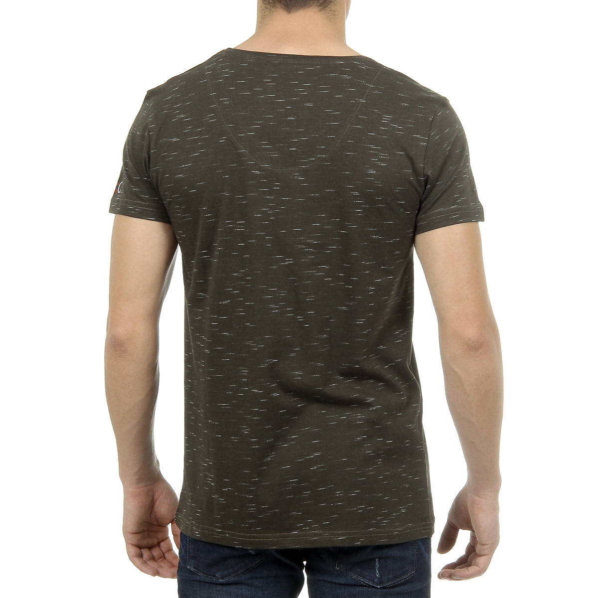 Andrew Charles Mens T-Shirt Short Sleeves V-Neck Dark Green AARON