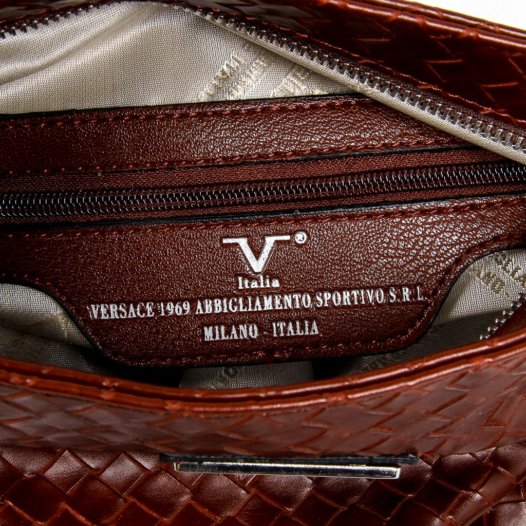 Bolso de hombro para hombre V 1969 Italia, color rojo oscuro ROD
