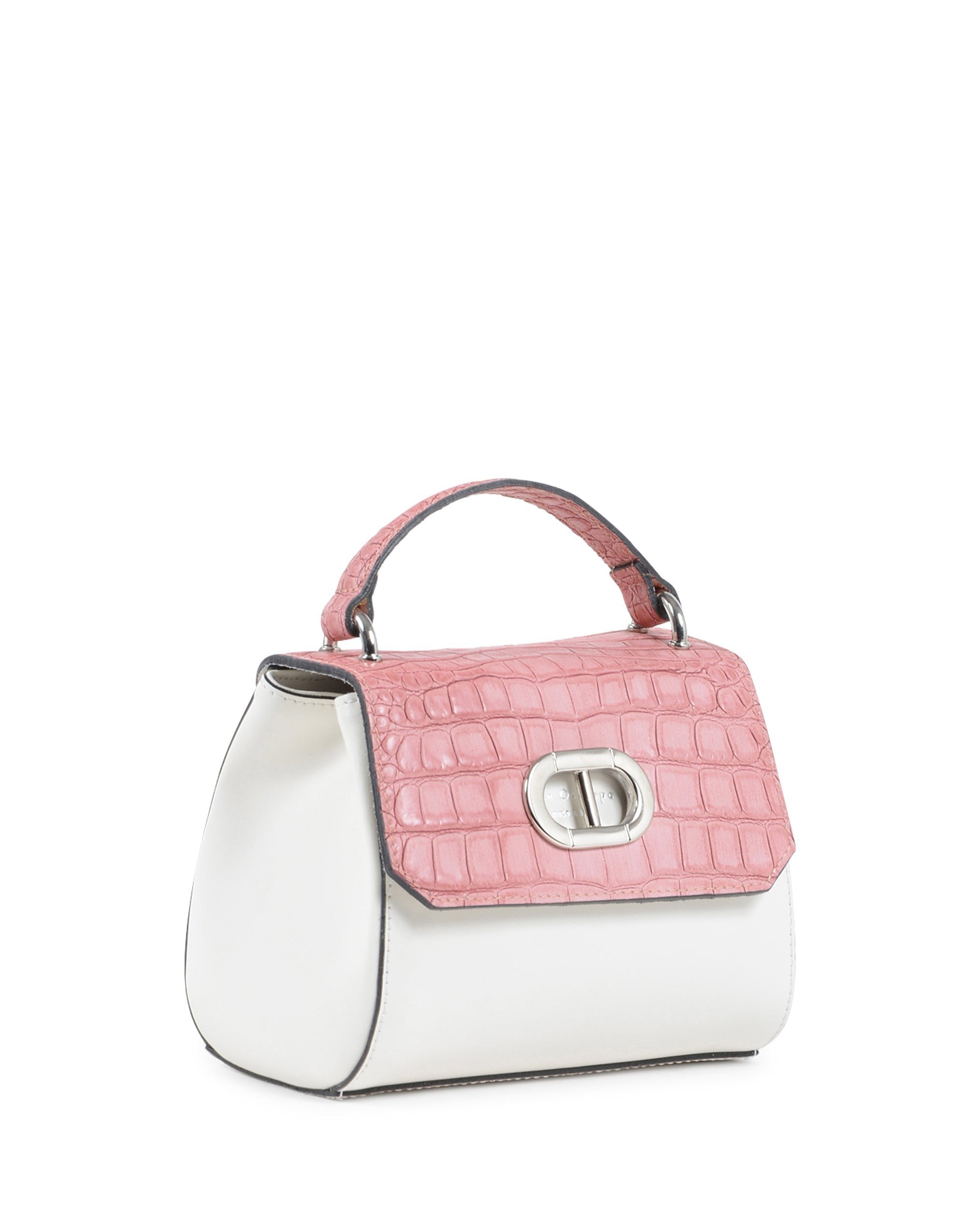 Bolso bandolera pequeño Portofino Cocco - Blanco y rosa