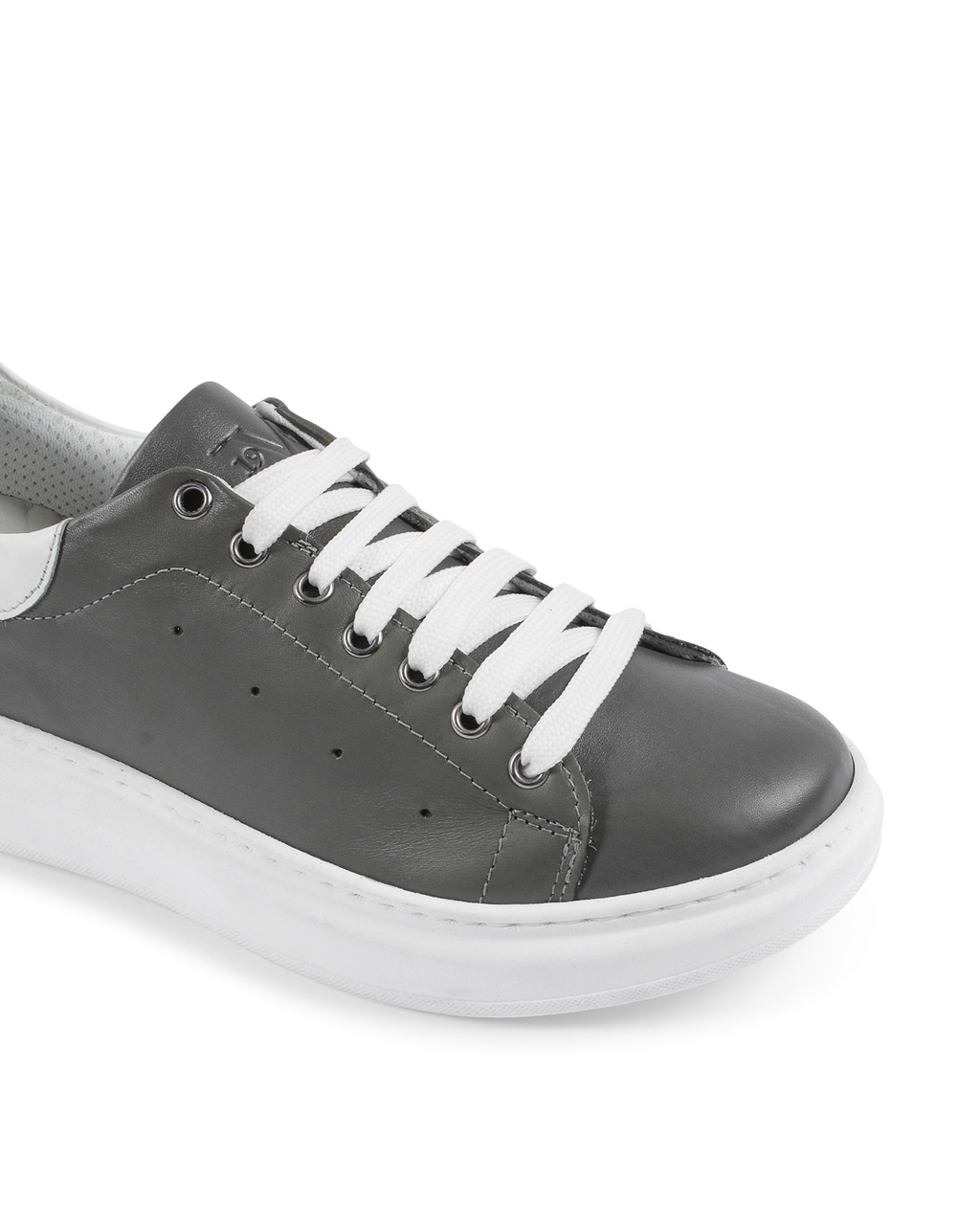 19V69 Italia Mens Sneaker Grey White 720 PELLE GRIGIO PELLE BIANCO