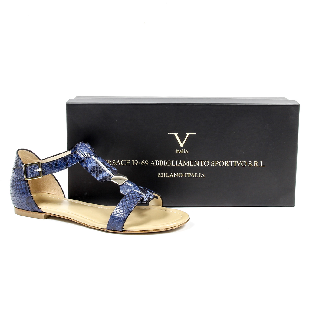 Sandalia plana para mujer V 1969 Italia
