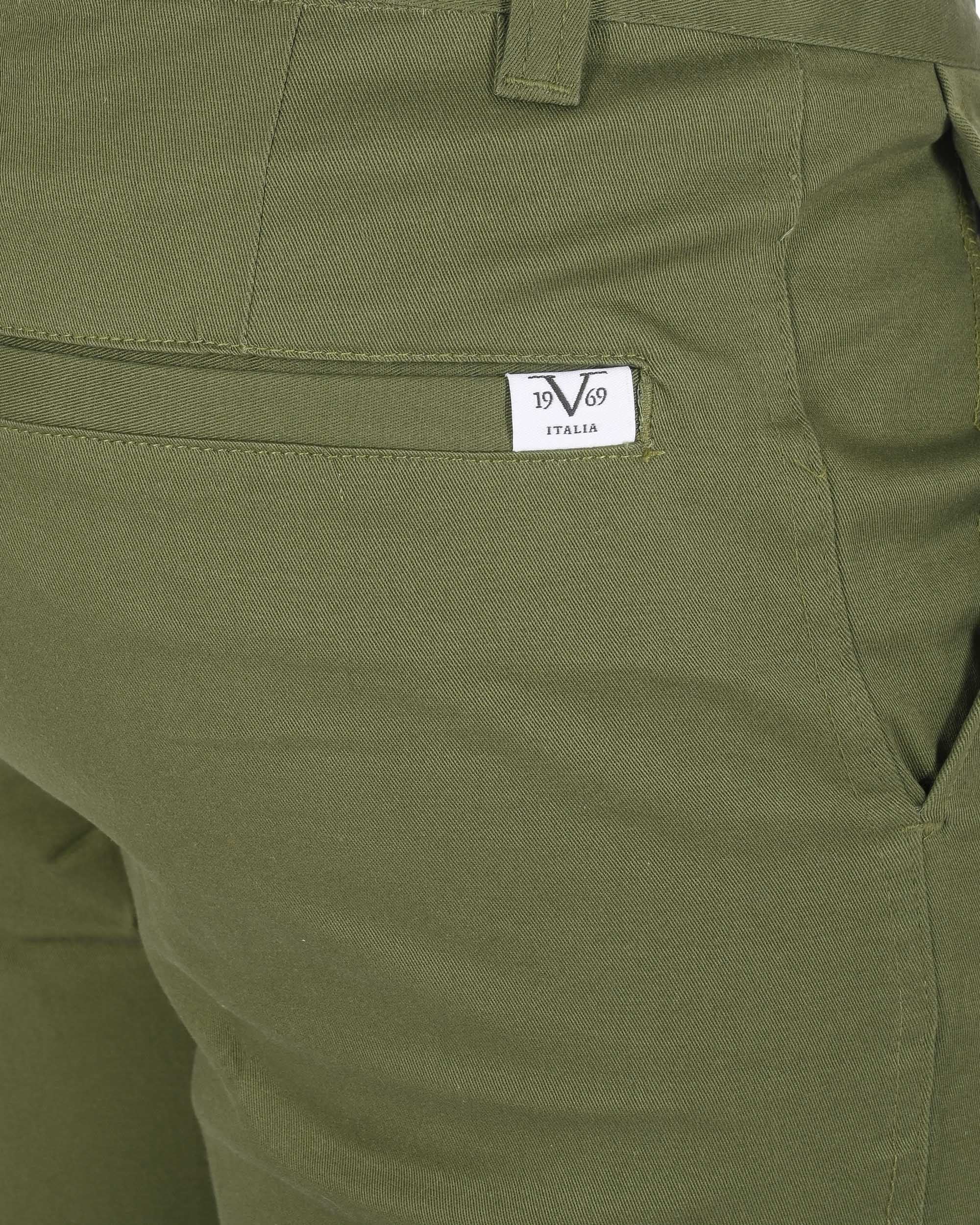 Bermudas italianas 19V69 para hombre, color BERGAMO OLIVE