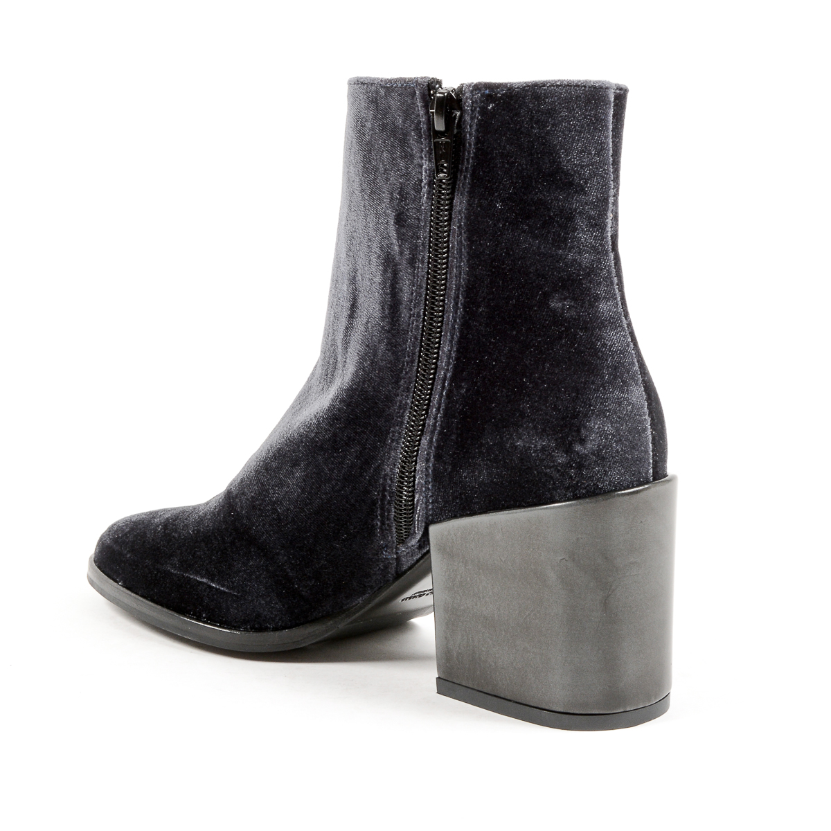 Andrew Charles Womens Heeled Ankle Boot Grey CHARLIZE