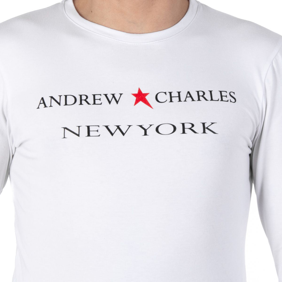 Camiseta de manga larga para hombre Andrew Charles By Andy Hilfiger TS160 031002 SELMA WHITE 003
