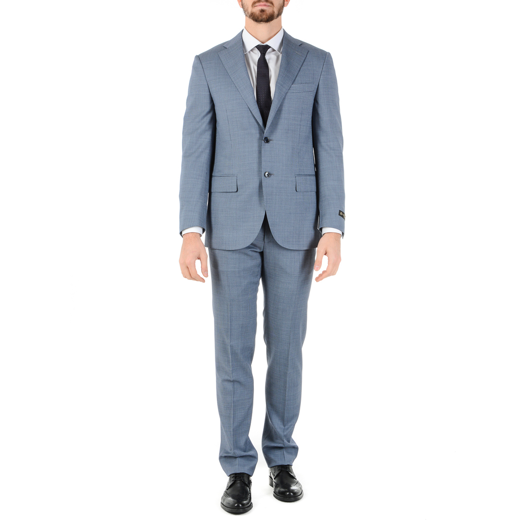 Corneliani Mens Suit Long Sleeves Light Blue Super 110's