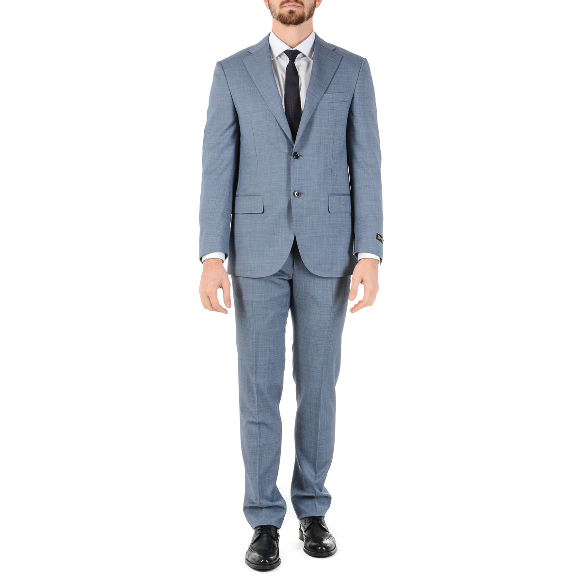 Corneliani Mens Suit Long Sleeves Light Blue Super 110's