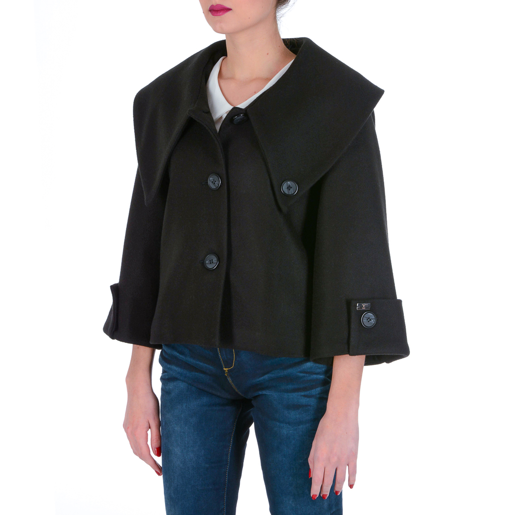 Chaqueta de mujer V 1969 Italia de manga larga negra LUCY