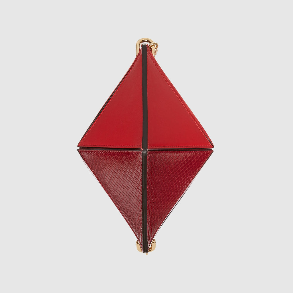 Bolso de hombro pequeño Gucci en forma de corazón rojo rosa