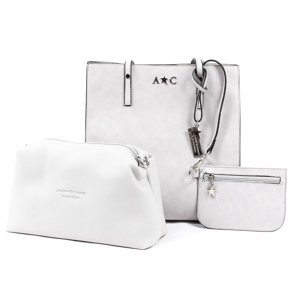 Andrew Charles Womens Handbag Light Grey SERINA