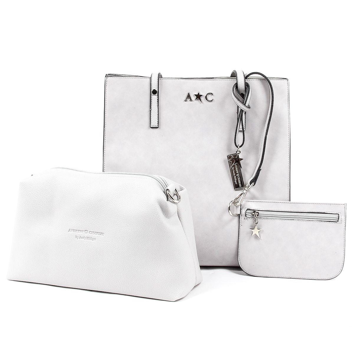 Andrew Charles Womens Handbag Light Grey SERINA