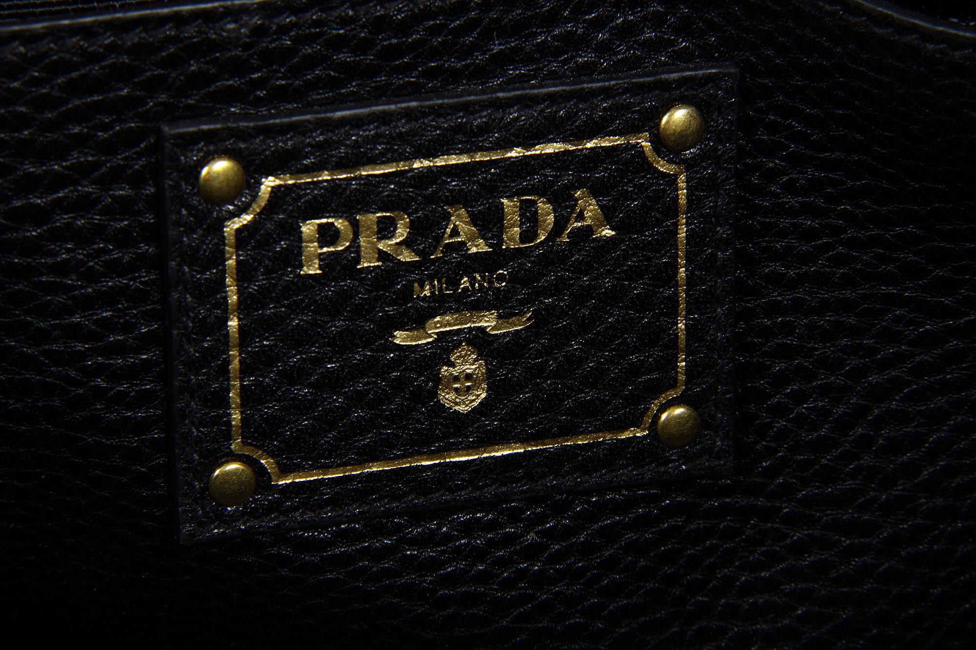 Bolso de compras Prada BN2794 Nero Vitello Daino