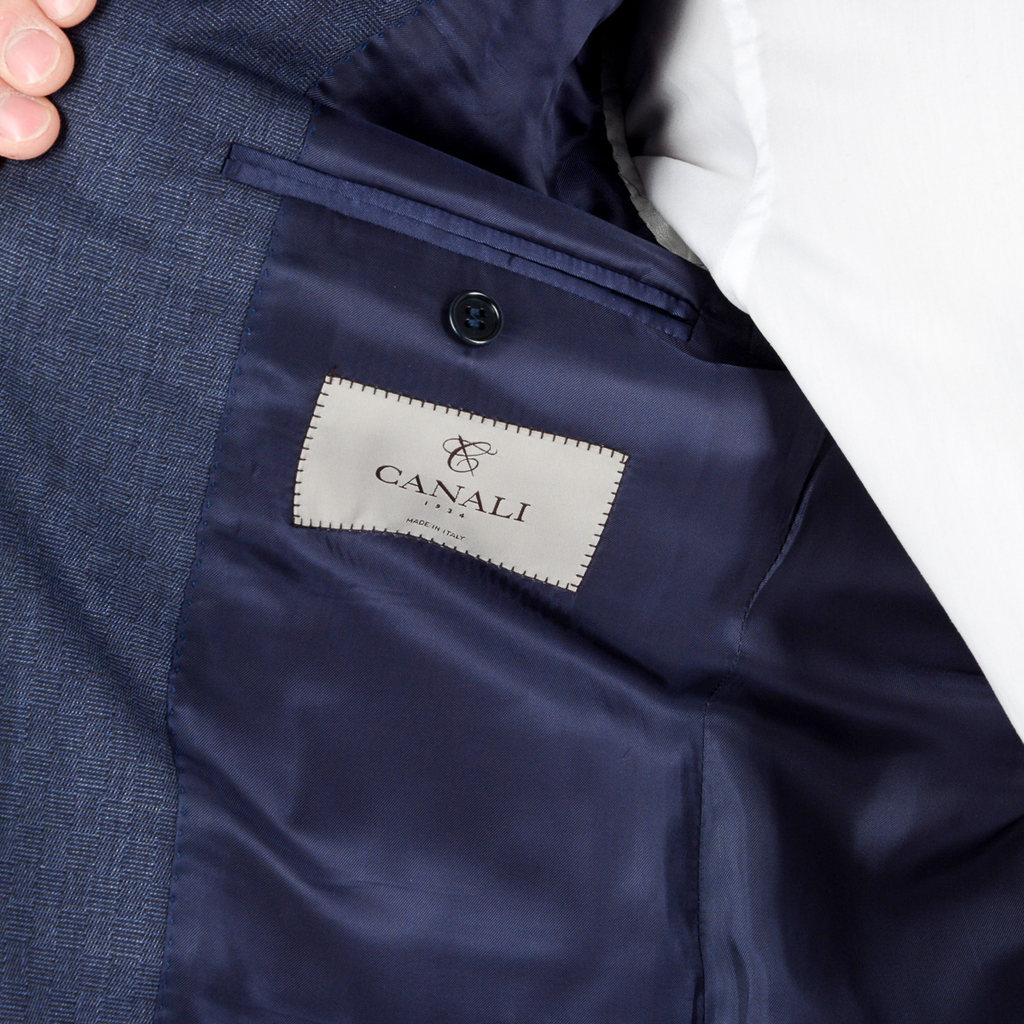 Canali Mens Suit Long Sleeves Blue