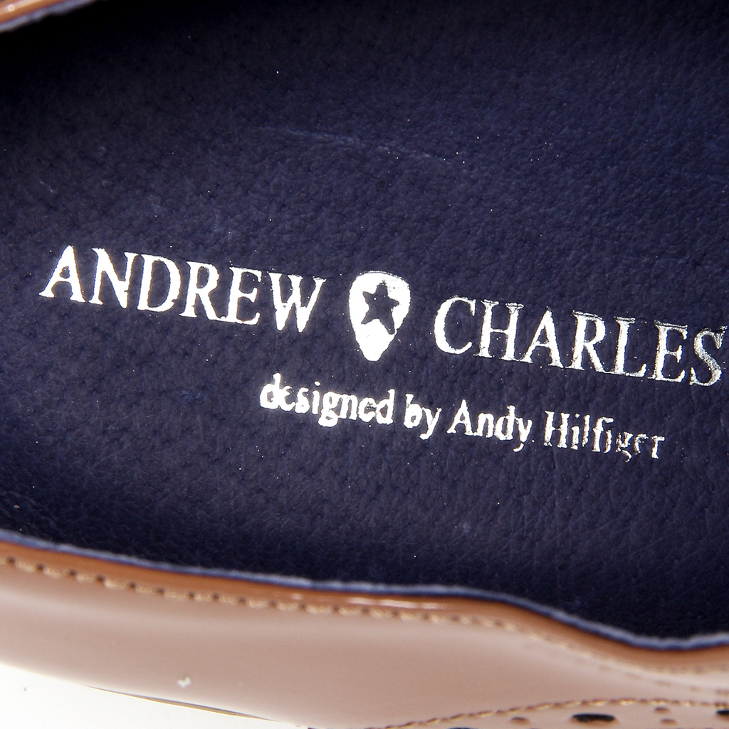 Andrew Charles - Zapatos Oxford brogue para hombre 914 ABRASIVATO CAMOSCIO COGNAC