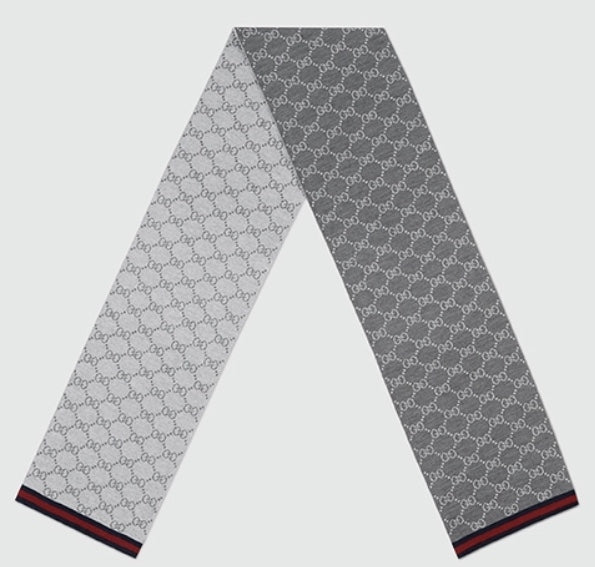 Bufanda Gucci para hombre 23x180 gris