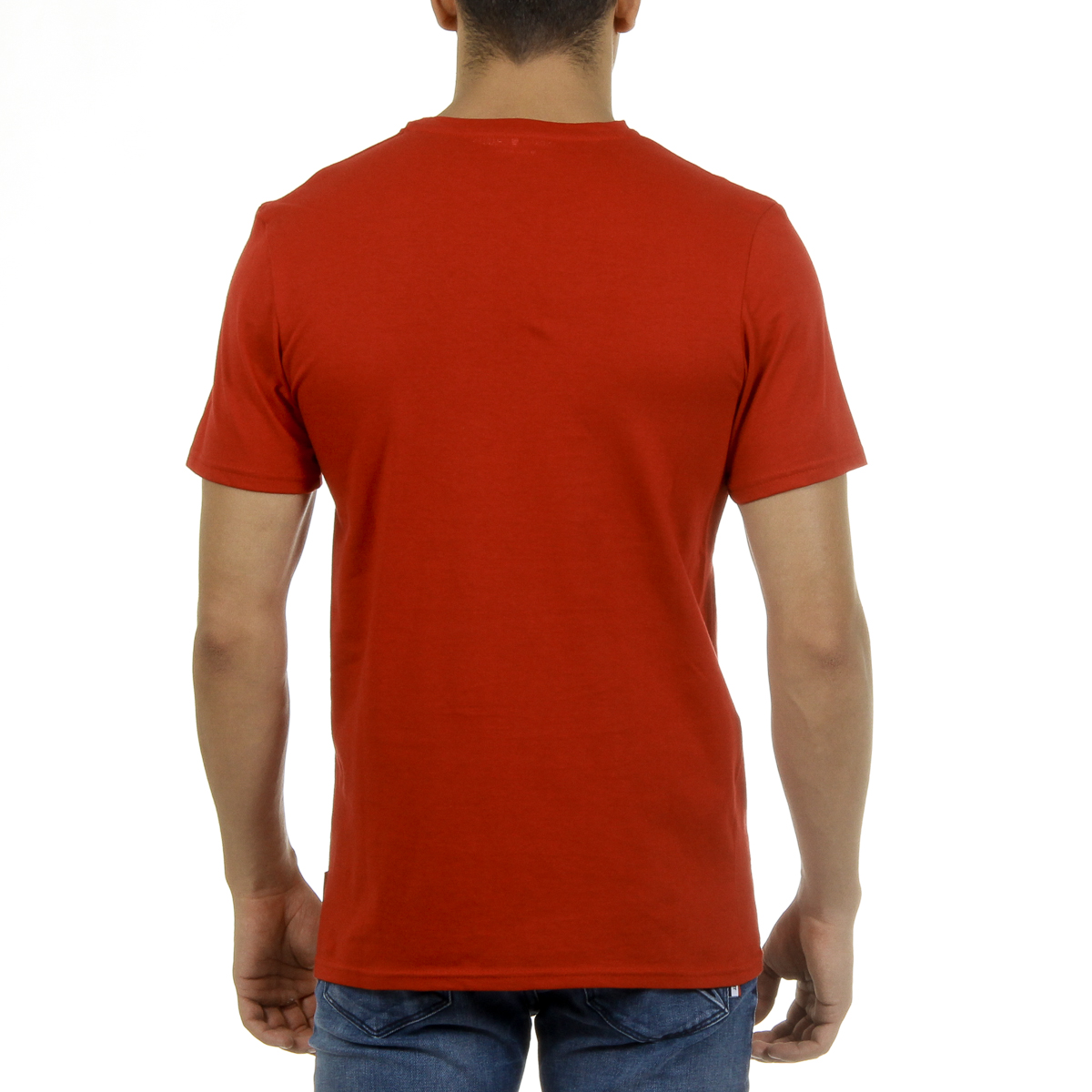 Camiseta Andrew Charles para hombre, manga corta, cuello redondo, roja, KEITA