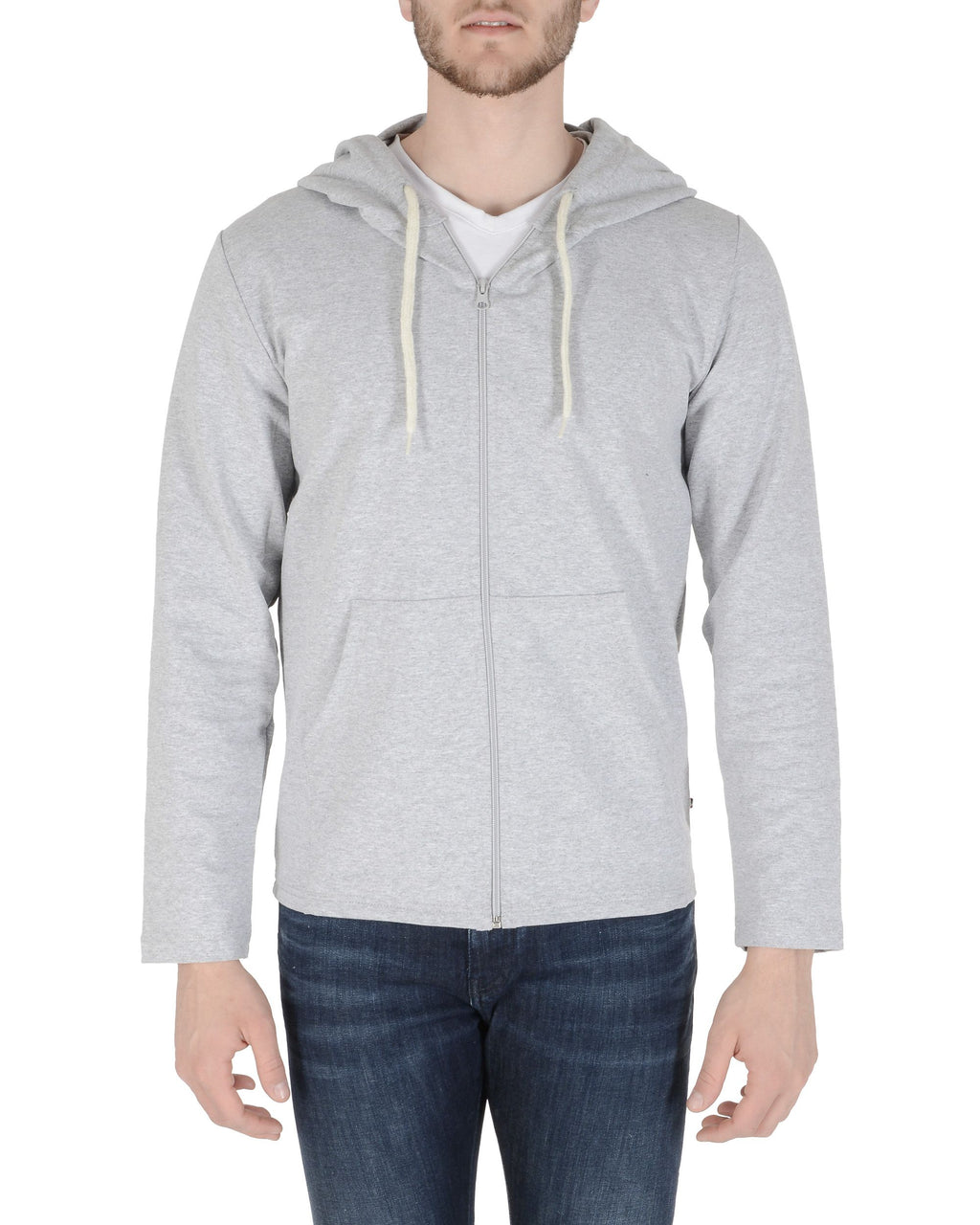 19V69 Italia Sudadera con capucha para hombre gris claro THOMAS GRIS CLARO