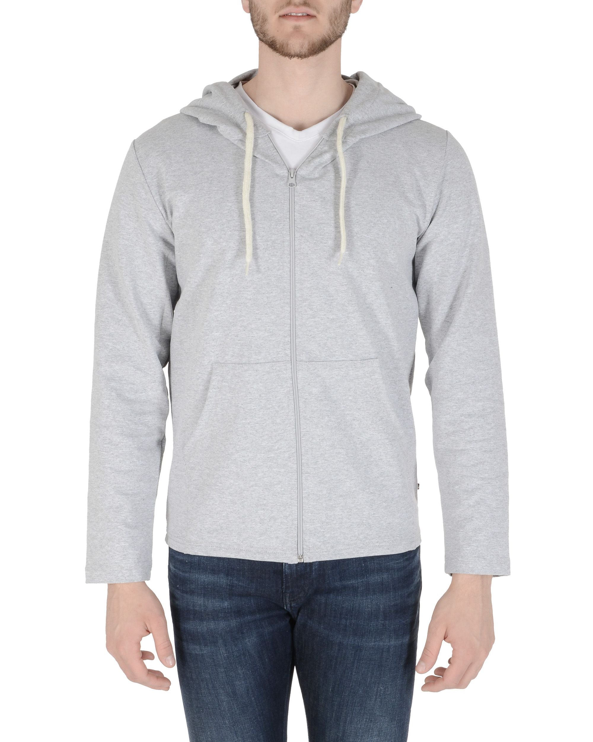 19V69 Italia Sudadera con capucha para hombre gris claro THOMAS GRIS CLARO
