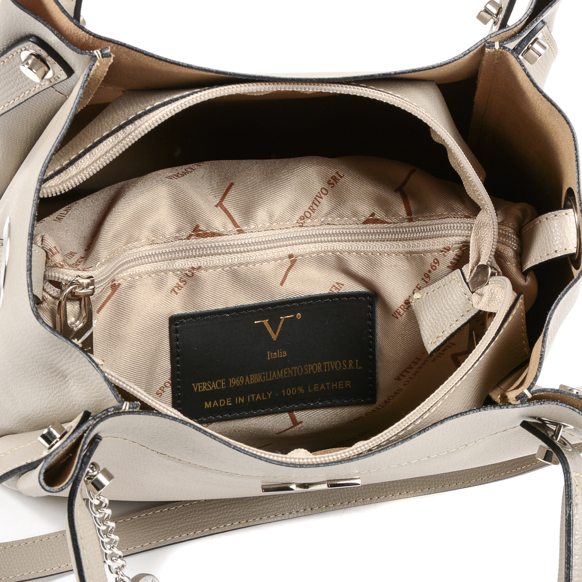 V 1969 Italia Bolso de mano para mujer Beige ALESSIA