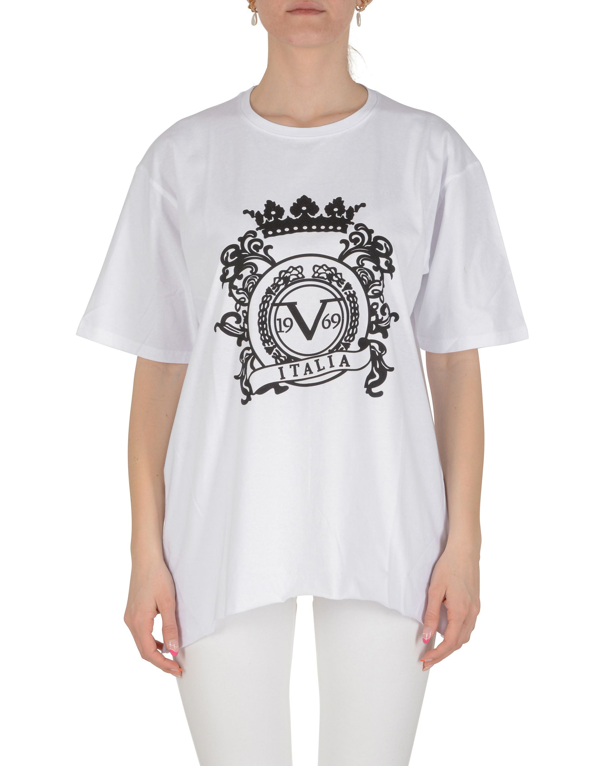 Camiseta blanca para mujer 19V69 Italia SMILE WHITE