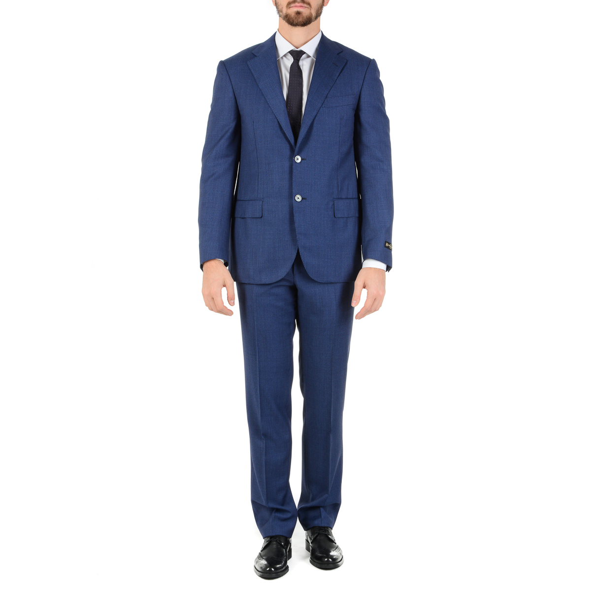 Corneliani Mens Suit Long Sleeves Blue Super 110's