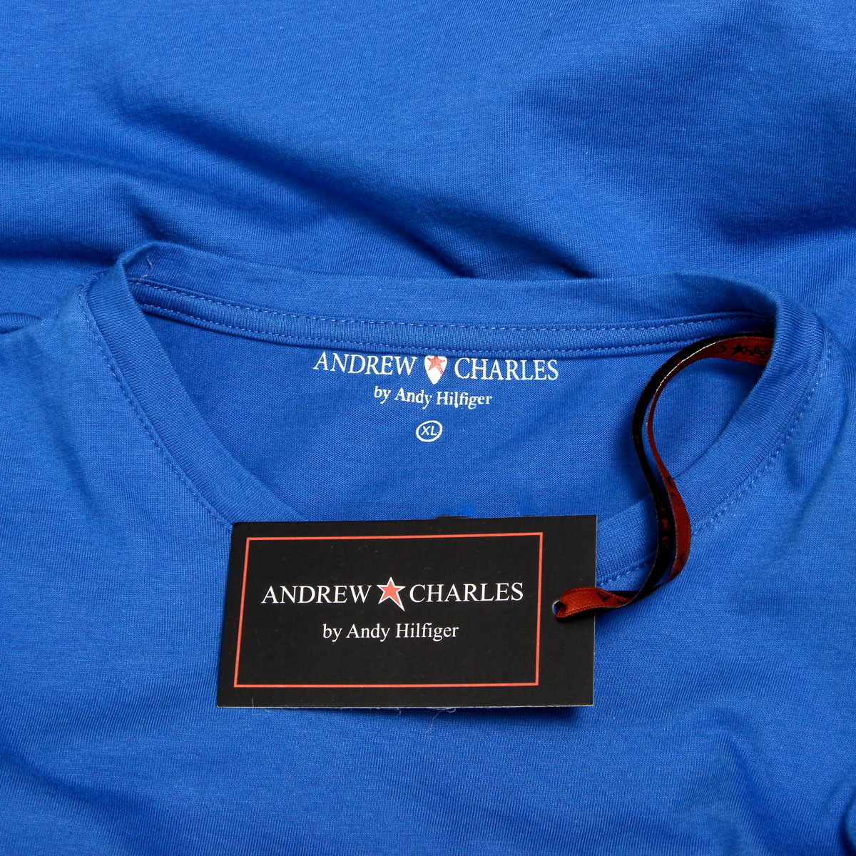Camiseta Andrew Charles para hombre, manga corta, cuello redondo, azul, KEITA